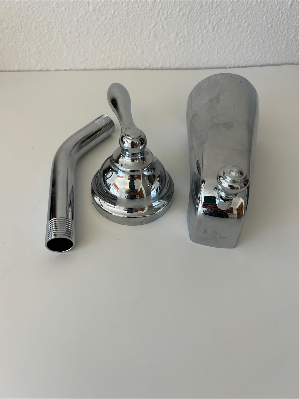 New Moen Caldwell Chrome Finish Parts Tub Spout Shower Arm and Lever Handle